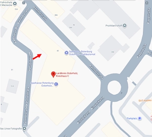 Anfahrt Behindertenparkplatz Kreishaus II&nbsp;&copy;&nbsp;Landkreis Osterholz