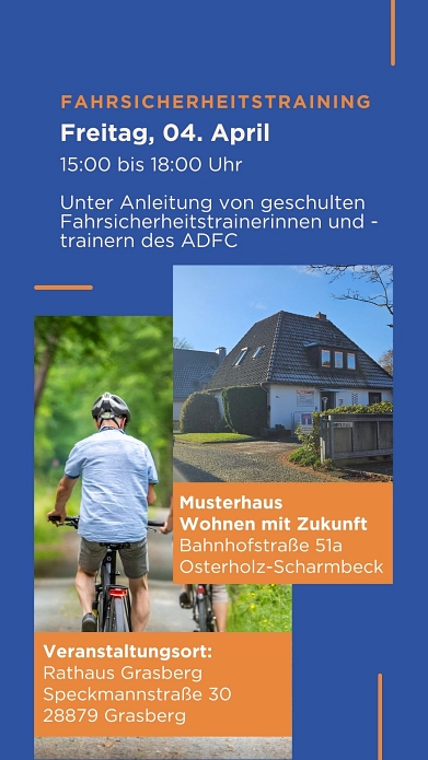 Musterhaus zum Wohnen mit Zukunft: Fahrsicherheitstraining mit dem ADFC&nbsp;&copy;&nbsp;Landkreis Osterholz